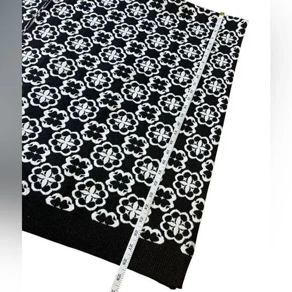 Kate spade Arabesque Knit Ruana Black White Sweater One Size - Picture 10 of 16